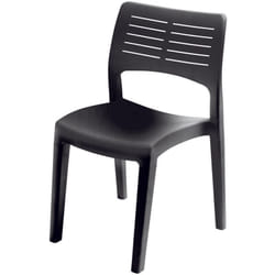 Dmora - Sedia da esterno Genny, Seduta da giardino, Sedia per tavolo da pranzo, Poltrona outdoor, 100 % Made in Italy, 50x51h82 Cm, Antracite