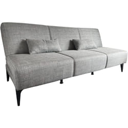 Divano letto 3 posti Aza, Sofà in tessuto, Divano con apertura click-clack, Con cuscini, 190x70h80 cm, Grigio - Dmora