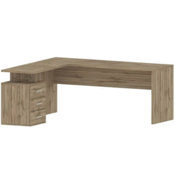 Dmora - Scrivania Ascuby, Scrittoio angolare porta pc, Tavolo multiuso per ufficio, Scrivania salvaspazio multiposizione, 100% Made in Italy, cm