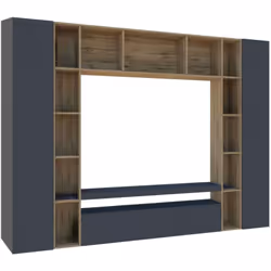 PARETE ATTREZZATA - Set salotto porta TV a 3 ante, Mobile soggiorno multiuso, 100% Made in Italy, cm 270x35h210, Antracite e ...