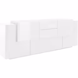 CREDENZA - Madia da cucina a 5 ante e 2 cassetti, Buffet da soggiorno, Madia da cucina, 100% Made in Italy, cm 220x45h86, Bia ...