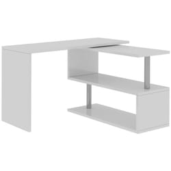 Dmora - Scrivania Topazio, Scrittoio angolare porta pc, Tavolo multiuso per ufficio, Scrivania salvaspazio multiposizione, 100% Made in Italy, cm