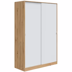 GUARDAROBA WATERBURY - Armadio per camera da letto a 2 ante scorrevoli, Mobile con 3 ripiani e barra appendiabiti, cm 120x50h ...