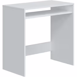 SCRIVANIA - Scrittoio lineare con ripiano fisso, Tavolo da studio o ufficio porta PC, 79x43h78 cm, Bianco. STRUTTURA E UTILIZ ...