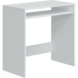 Dmora - Scrivania Acu, Scrittoio lineare con ripiano fisso, Tavolo da studio o ufficio porta pc, 79x43h78 cm, Bianco
