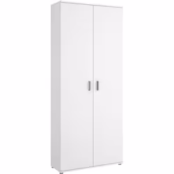 ARMADIO MULTIUSO FORCOLA - Mobile multifunzione portascope, Guardaroba a 2 ante, 78x35h190 cm, Bianco. STRUTTURA E UTILIZZO - ...