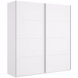 GUARDAROBA SALTORO - Mobile appendiabiti per camera da letto, Armadio a 2 ante scorrevoli, 180x65h204 cm, Bianco. STRUTTURA E ...