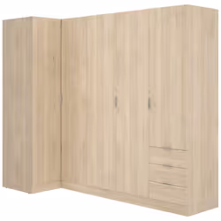GUARDAROBA SUCCISO - Mobile angolare per camera da letto, Armadio appendiabiti ad angolo a 5 ante battenti, 214x91h184 cm, Ro ...