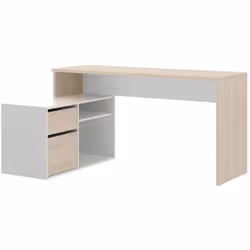 SCRIVANIA GARDENA - Scrittoio multiposizione da ufficio o cameretta, Tavolo da studio angolare multiuso, 139x92h75 cm, Bianco ...