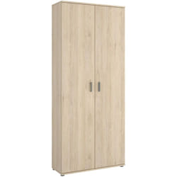 Armadio multiuso 2 ante Arna, Mobile multifunzione porta scope, Guardaroba porta scarpe, 78x35h190 cm, Rovere - Dmora