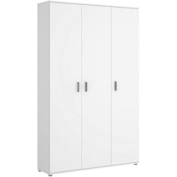 Dmora - Armadio multiuso grande Aniello, Mobile multifunzione porta scope, Guardaroba a 3 ante, 116x35h190 cm, Bianco
