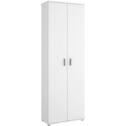 Armadio multiuso 2 ante Apro, Mobile multifunzione portaoggetti, Guardaroba porta scarpe, 61x35h190 cm, Bianco - Dmora