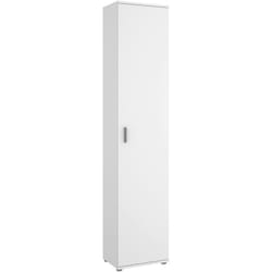 Dmora - Armadio multiuso 1 anta Arrow, Mobile multifunzione portaoggetti, Armadio alto porta scarpe, 39x35h190 cm, Bianco