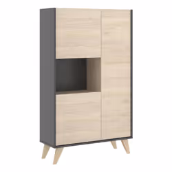 Dmora Damraba, Buffet, Da terra, 3 porta/porte, 3 ripiani, Antracite, Porta a battente