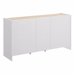 Dmora Dariol, Buffet, Da terra, 3 porta/porte, 2 ripiani, Quercia, Bianco, Porta a battente