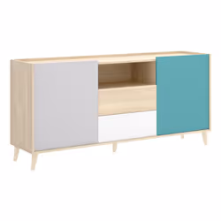 Dmora Dmaje, Buffet, Da terra, 2 porta/porte, 2 ripiani, Legno naturale, Legno