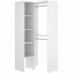 GUARDAROBA GRANDE - Struttura per cabina armadio angolare, Mobile appendiabiti aperto ad angolo, 79x88h186 cm, Bianco.STRUTTU ...
