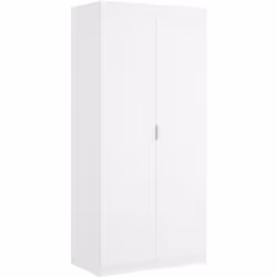 GUARDAROBA 2 ANTE - Mobile appendiabiti per camera da letto, Armadio multiuso, 81x52h184 cm, Bianco.STRUTTURA E UTILIZZO - Ar ...
