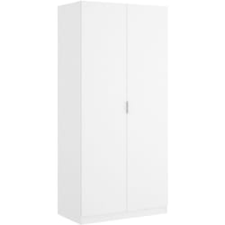 Guardaroba 2 ante Artu, Mobile appendiabiti per camera da letto, Armadio multiuso, 81x52h184 cm, Bianco - Dmora
