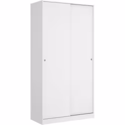 GUARDAROBA 2 ANTE - Mobile appendiabiti per camera da letto, Armadio multiuso, 100x50h204 cm, Bianco lucido.STRUTTURA E UTILI ...