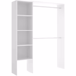 GUARDAROBA GRANDE - Struttura per cabina armadio, Mobile appendiabiti aperto, 140x40h187 cm, Bianco.STRUTTURA E UTILIZZO - Ar ...