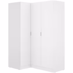 GUARDAROBA 3 ANTE - Mobile angolare per camera da letto, Armadio appendiabiti ad angolo, 133x91h184 cm, Bianco.STRUTTURA E UT ...