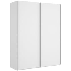 Guardaroba 2 ante Anda, Mobile appendiabiti per camera da letto, Armadio multiuso, 150x65h204 cm, Bianco lucido - Dmora