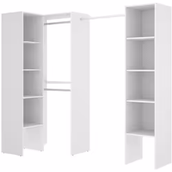 GUARDAROBA GRANDE - Struttura per cabina armadio angolare, Mobile appendiabiti aperto ad angolo, 226x79h186 cm, Bianco.STRUTT ...