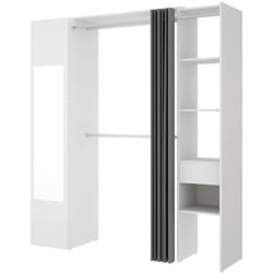 Guardaroba grande Aru, Struttura per cabina armadio, Mobile appendiabiti aperto, 177x52h205 cm, Bianco e Antracite - Dmora