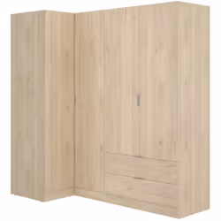 GUARDAROBA GRANDE - Mobile angolare per camera da letto, Armadio appendiabiti ad angolo, 174x91h184 cm, Rovere.STRUTTURA E UT ...