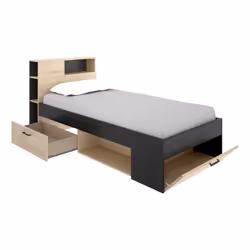 Dmora D006641 lettino per bambini Antracite, Quercia Truciolare rivestito di melamina (MFC) Letto gonfiabile