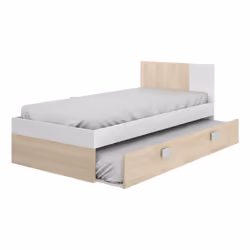 Dmora D006642 lettino per bambini Quercia, Bianco Truciolare rivestito di melamina (MFC) Letto gonfiabile