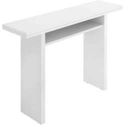 Consolle allungabile Adella, Consolle estensibile ausiliare multiposizione,Tavolo da pranzo pieghevole con piano abbattibile, 110x33/66h75 cm, Bianco