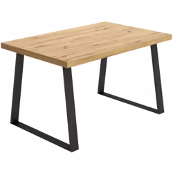 TAVOLO FISSO - Tavolo da pranzo multiuso, Tavolo rettangolare da cucina o sala da pranzo, 140x90h75 cm, Rovere Nodi. STRUTTUR ...