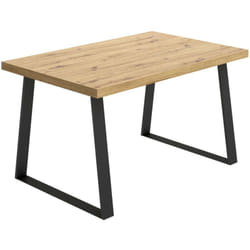 Tavolo fisso Amitrax, Ripiano da pranzo multiuso, Tavolo rettangolare da cucina o sala da pranzo, 140x90h75 cm, Rovere Nodi - Dmora