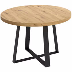 TAVOLO FISSO - Tavolo da pranzo multiuso, Tavolo rotondo da cucina o sala da pranzo, 120x120h75 cm, Rovere Nodi. STRUTTURA E  ...
