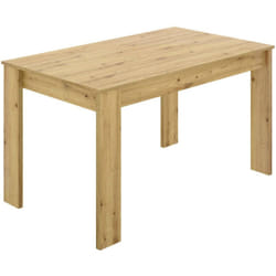 Tavolo fisso Alois, Ripiano da pranzo multiuso, Tavolo rettangolare da cucina o sala da pranzo, 139x81h77 cm, Rovere Nodi - Dmora