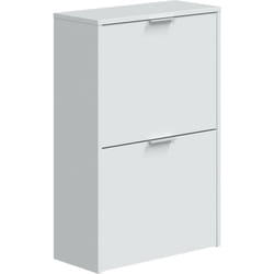 Scarpiera Valdosta, Portascarpe salvaspazio a 2 ante, Scarpiera da ingresso , Armadio scarpiera, 50x22h76 cm, Bianco, con imballo rinforzato - Dmora