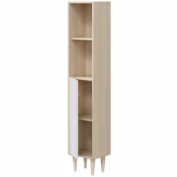 MOBILE COLONNA - Pensile bagno con 1 anta, Armadio alto, 30x25h150 cm, Rovere e Bianco lucido.STRUTTURA E UTILIZZO - Guardaro ...