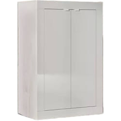 Armadio multiuso 2 ante Bienvenu, Mobile multifunzionale, Mobiletto scarpiera, Guardaroba porta scarpe, Made in Italy, 78x35 h113 cm, Bianco - Dmora