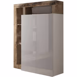 ARMADIO MULTIUSO 2 ANTE - Mobile multifunzionale, Mobiletto scarpiera, Porta scarpe, Made in Italy, 78x35 h116 cm, Bianco luc ...