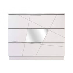 Cassettiera Nilam, Settimino multiuso, Comò camera da letto, Mobile con cassetti, Made in Italy, 104x45 h85 cm, Bianco - Dmora