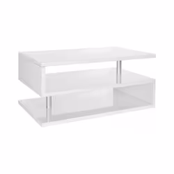Tavolino da salotto Natalia, Tavolino soggiorno, Mobile portaoggetti basso, Tavolino da caffÃ¨, 90x55h41 cm, Bianco lucido