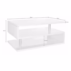 Tavolino da salotto Natalia, Tavolino soggiorno, Mobile portaoggetti basso, Tavolino da caffÃ¨, 90x55h41 cm, Ardesia