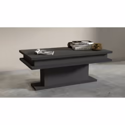 Tavolino da salotto Iside, Tavolino soggiorno, Mobile portaoggetti basso, Tavolino da caffÃ¨, 100x55h42 cm, Antracite - Vista aggiuntiva 4