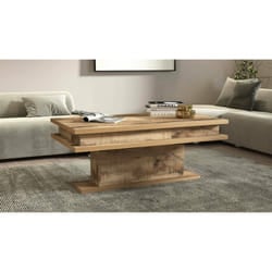 Tavolino da salotto Iside, Tavolino soggiorno, Mobile portaoggetti basso, Tavolino da caffÃ¨, 100x55h42 cm, Acero