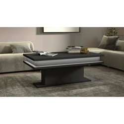 Tavolino da salotto Iside, Tavolino soggiorno, Mobile portaoggetti basso, Tavolino da caffÃ¨, 100x55h42 cm, Antracite con luce LED