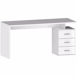 SCRIVANIA - Scrittoio lineare, Scrivania ufficio multiuso, Scrivania salvaspazio multi posizione, 160x60h75 cm, Bianco. STRUT ...