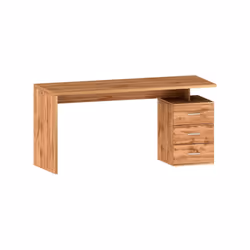 Scrivania Abisse, Scrittoio lineare, Scrivania ufficio multiuso, Scrivania salvaspazio multi posizione, 160x60h75 cm, Rovere