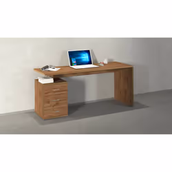 Scrivania Abisse, Scrittoio lineare, Scrivania ufficio multiuso, Scrivania salvaspazio multi posizione, 160x60h75 cm, Rovere - Vista aggiuntiva 4